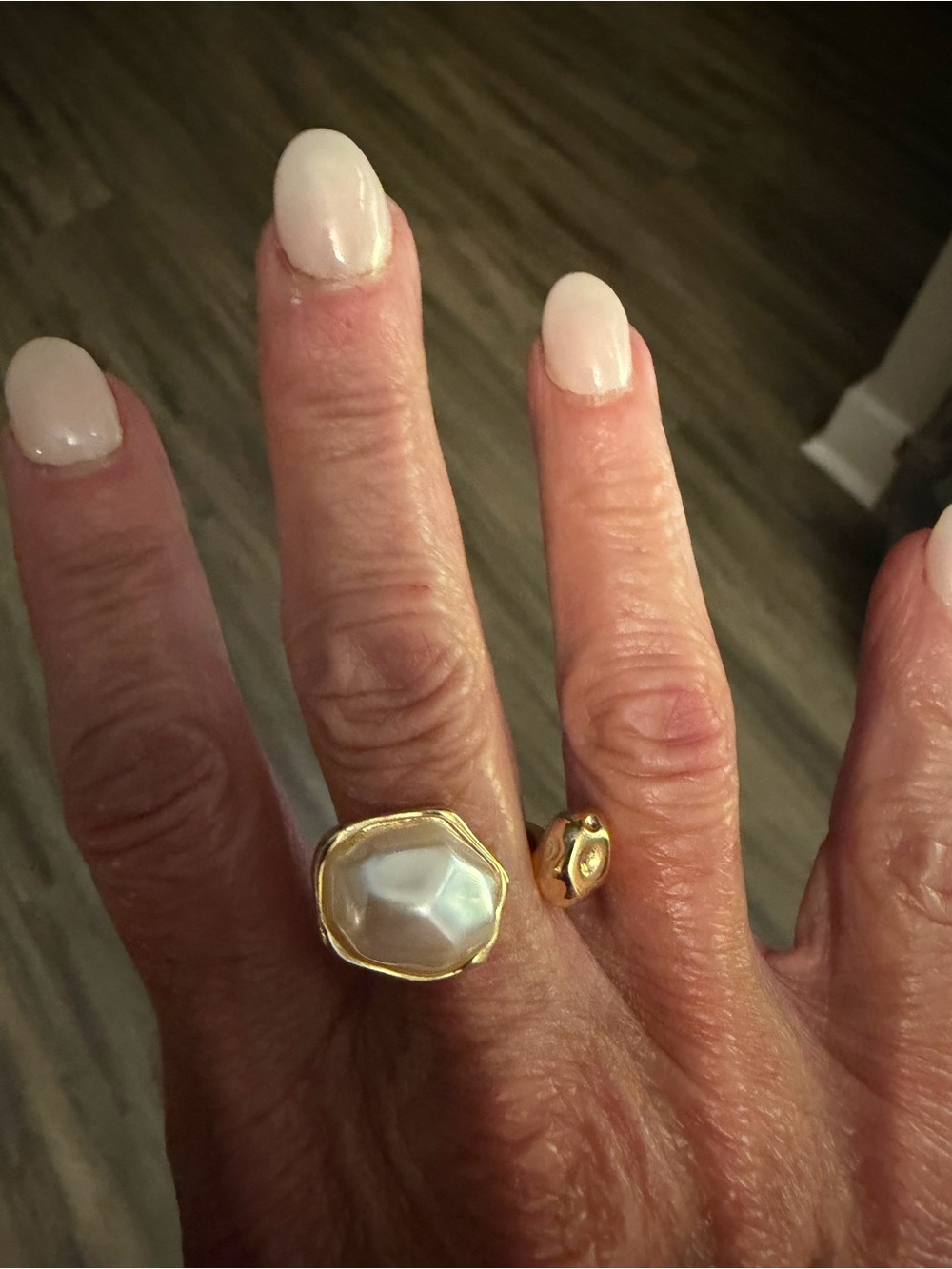 Gold Pearl Statement Ring - Women Jewelry
